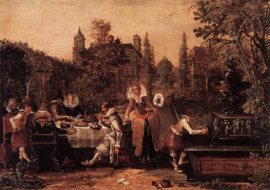 Festa in giardino davanti a un palazzo - Mauritshuis, The Hague